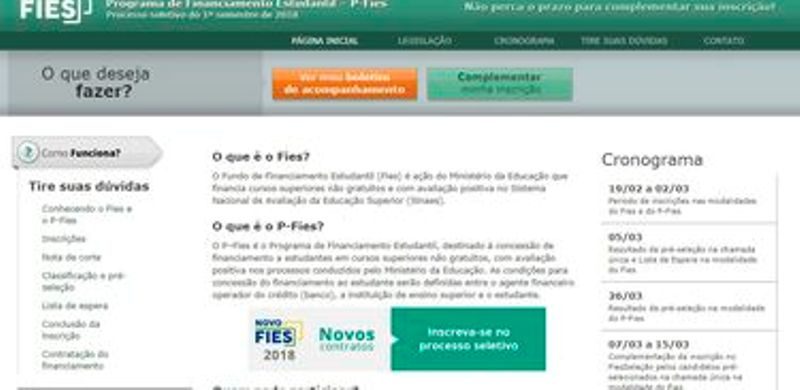 pagina do fies na internet