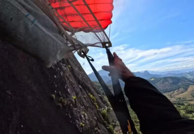 Bombeiro do Rio filma a própria queda em salto de base jump no ES. Veja vídeo