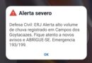 Defesa Civil emite alerta severo de chuva para Campos