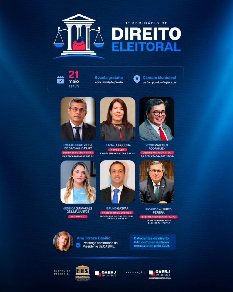 OAB e Câmara de Vereadores promovem 1º Seminário de Direito Eleitoral em Campos 2 7d0a289f 3437 4c30 84d5 f890ec870db5 768x960 1