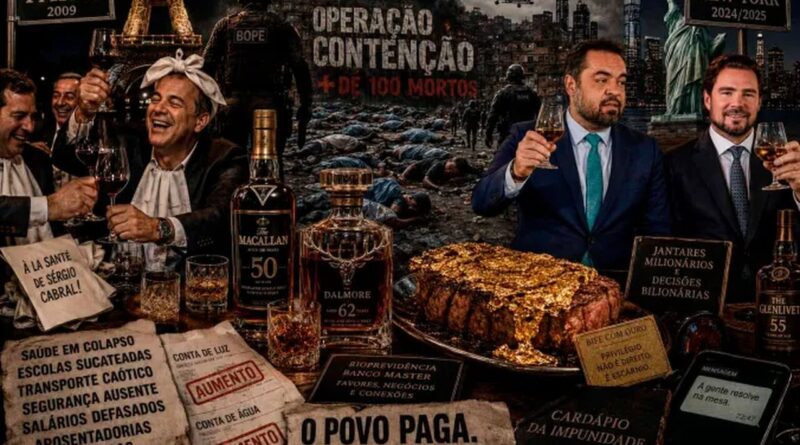 Sérgio Cabral, Cláudio Castro, bife de ouro, Paris, Nova York, farra dos guardanapos