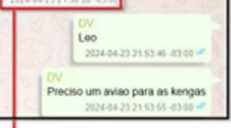 Mensagem de Vorcaro interceptada pela PF
