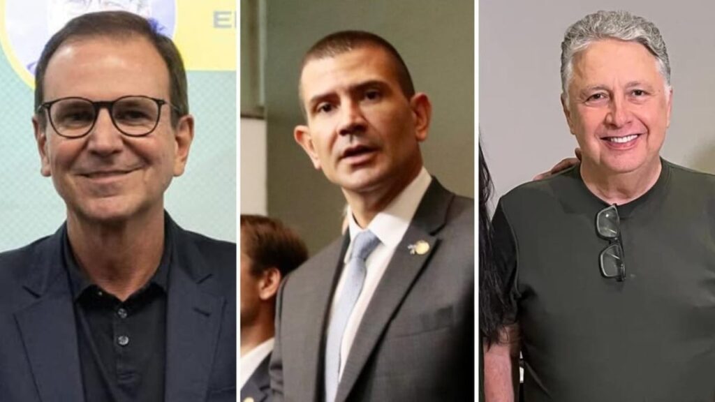 Paes mantém liderança, mas segue em queda e perde vantagem sobre Ruas, diz pesquisa Real Time 1 Eduardo Paes, Douglas Ruas e Anthony Garotinho