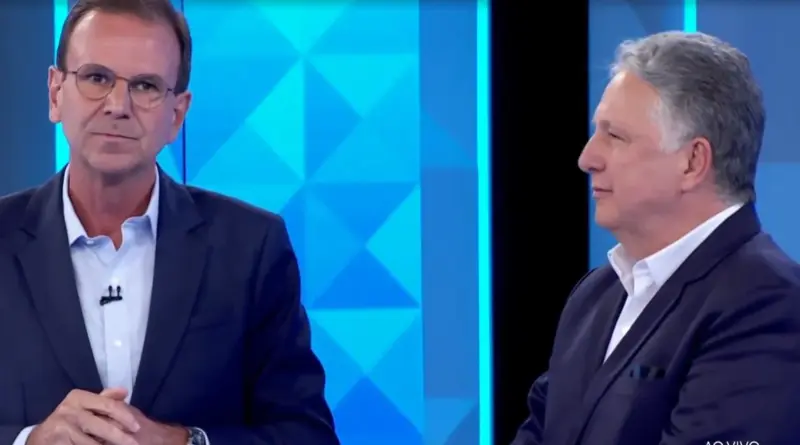 No debate da Globo, Garotinho aperta Eduardo Paes para falar onde foram parar as vigas da Perimetral do Rio de Janeiro